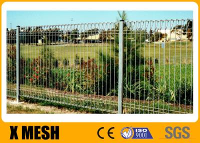 China Welded Roll Top Curved Metal Brc Mesh Fence Powder Coating Green Color for sale