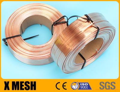 中国 Copper Coated Stitching Wire Galvanized Flat Steel With 1.15mm By 0.55mm Type 販売のため