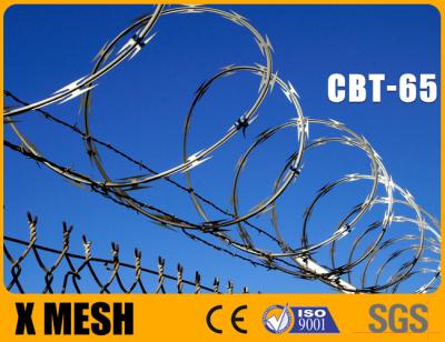 中国 CBT 65 Type Concertina Wire With SUS 304 Material 0.5mm Thickness For Security Fence 販売のため
