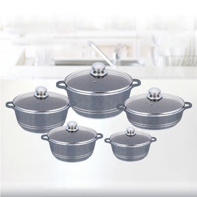 China Multi Color Granite Aluminum Cookware Set Non Stick Coating for sale
