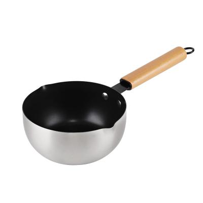 China Nonstick Japanese Sauce Pan  Single Handle Stainless Steel Sauce Pan for sale