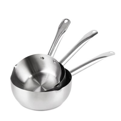 China Household Cooking Japanese Sauce Pan Non Stick Stainless Steel Milk Pot for sale