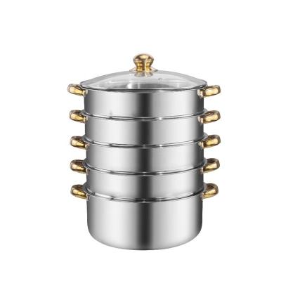 China Five Layers Stainless Steel 410 Steamer Food Pot  For Restaurant for sale