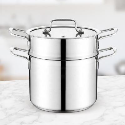 China Home Cooking Stackable Steamer Pot Stainless Steel 22cm Soup Stock Pot for sale
