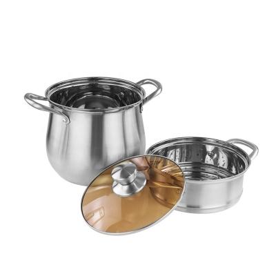 China Different Size Stackable Steamer Pot Stainless Steel  Material Double Layer for sale