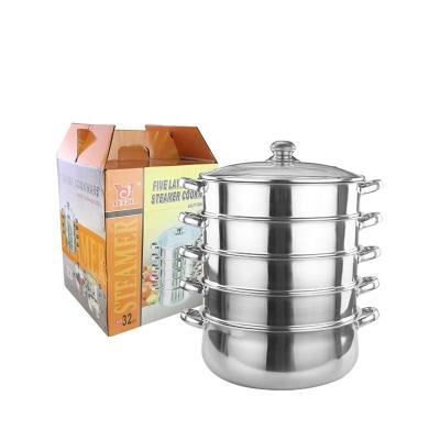 China Restaurant Stackable Steamer Pot Five Layers Customized Logo for sale