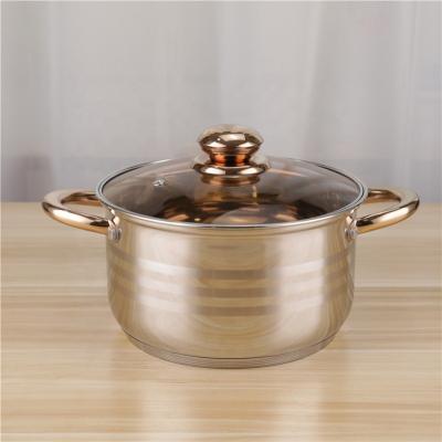 China Golden Coating Individual Casserole Cooking Soup Pot 24cm for sale