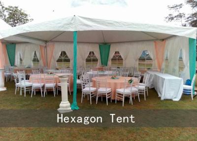 China 100 People Hexagon 6mx12m Pagoda Party Tent For Small Party for sale