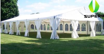 China Waterproof 3m To 40m 60m PVC Wedding Tent With 60x20m Clear Roof for sale