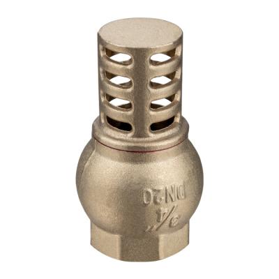 China 1/2-4 Inch 20MM-110MM Brass Vertical Water Pump Foot Valve Brass Core Golden Color for sale