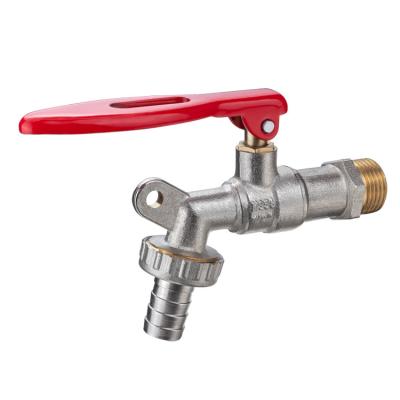 China IRON Handle Low Lead Brass Bathroom Water Garden Tap Bibcock Valve With Lock Hole for sale