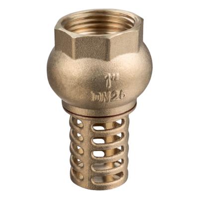 China TMOK 1/2 Inch Forged Brass Body Brass Filter Foot Valve For Water Pump for sale