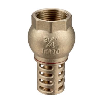 China TMOK PN16 DN 15 Manual Control 2 Inch Brass Filter Foot Valve For Water Pumps for sale