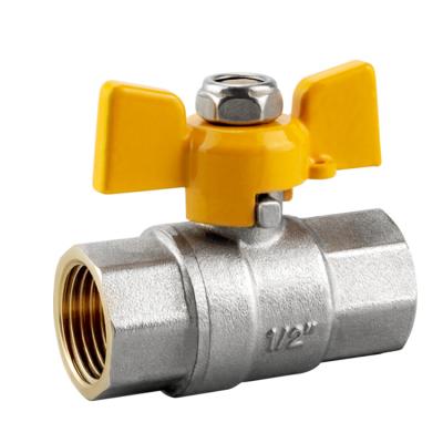 China Natural Gas Safety CE ISO Approved1 Inch Brass Ball Valve Female Thread Brass Gas Valve for sale