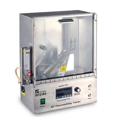 China REFOND Safety Fabric Flammability Testing Machine , 45 Degree Automatic Flammability Tester for sale