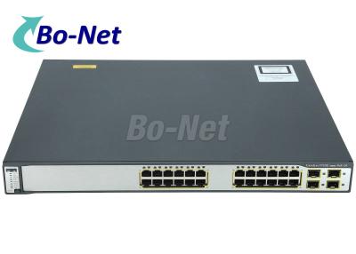 China Used Cisco Switches Cisco Catalyst 3750 24 Port Gigabit PoE Layer L3 Network Switch WS-C3750G-24PS-E for sale