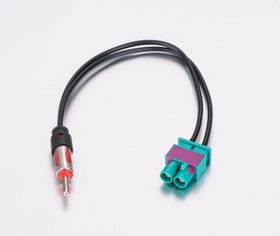 China Double Fakra Connector Assembly Male to FM Radio Adapter With Pigtail RG 174 Cable for sale