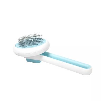China Beauty Pet Grooming Tool Self Cleaning Deshedding Needle Brush Remove Floating Hair for sale