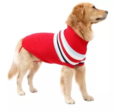 China Stripe Big Dog Sweater Winter Warm Chihuahua Golden Retriever Coat Puppy Suit for sale