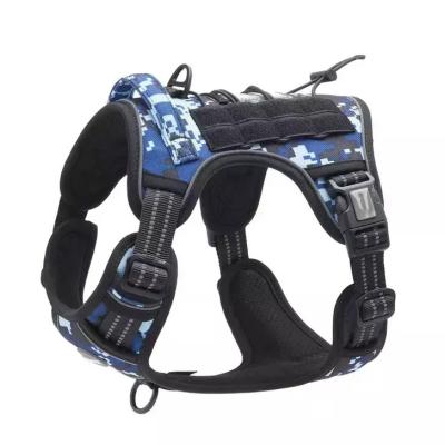 China K9 Soft Reflective Custom Pet Harness Tactical Adjustable Cat Dog Harness Vest Set for sale