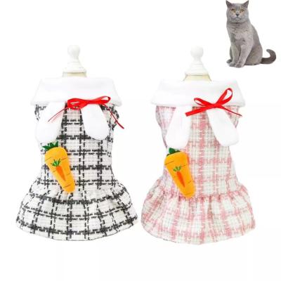 China Credible Pet Apparels XL Plaid Fashion Pink Dog Clothes Skirt Dress for sale