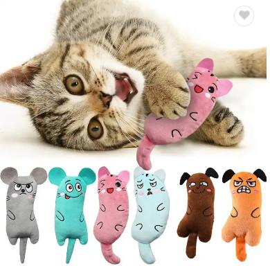 China Cat Toys Cute Funny Soft Plush Doll Chewing With Catnip for sale