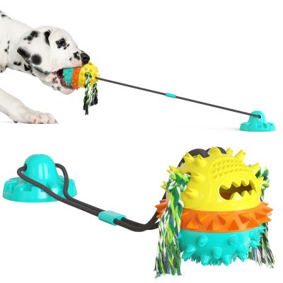 China Food Dispensing Function Dog Interactive Pet Toys 40CM Stronger Suction OEM With Sound for sale