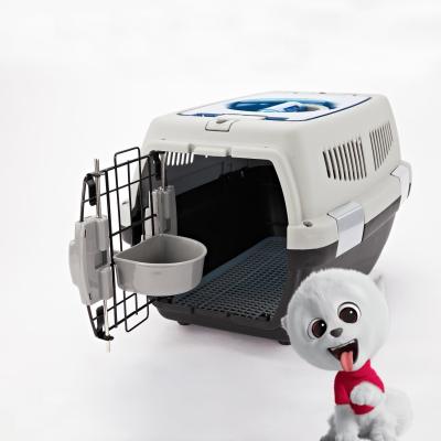 China PP Plastic Dog Cat Transport Cage OEM ODM Travel Carrier With Skylight for sale