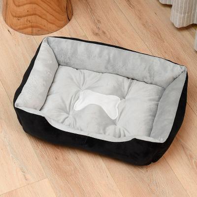 China Custom Dual Purpose Rectangle Calming Dog Bed Breathable Washable Dog Mattress for sale