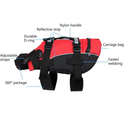 China Adjustable Pet Life Vests Reflective Buoyancy Dog Swimming Jacket XS-XL for sale