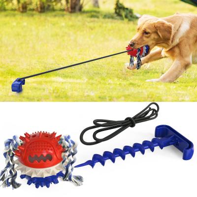 China Indestructible Natural TPR Dog Molar Chew Toy Toothbrush Drawstring Ball Multifunctional for sale
