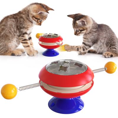 China Cat Interactive Pet Toys Gyro Turntable Catnip Ball ABS OEM for sale