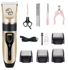 China 5 Speed Quiet Dog Grooming Kit Cordless Electric Rechargeable Pet Clippers for sale