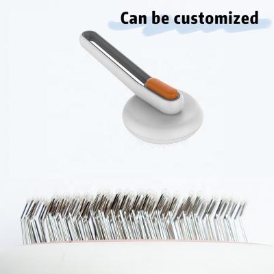 China Bristle Compressible Dog Grooming Comb Cat Fur Remover Brush Hollow Needle for sale