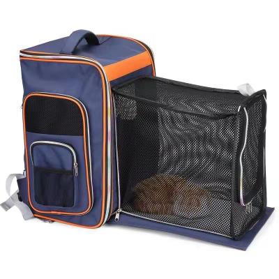 China Soft Pet Travel Carrier Cage Expandable Cat Transport Bag With Pocket for sale