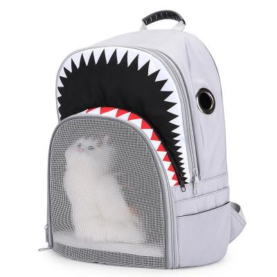China Custom 5kg Small Dog Carrier Backpack Shark Pattern Cat Holder Backpack Breathable OEM for sale