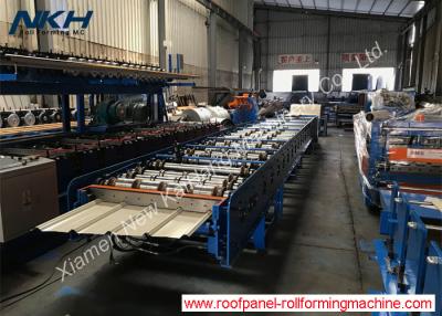 China CSA Angle Cut 0.4mm Roof Panel Roll Forming Machine for sale