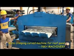 Auto crimping curved machine for roof panel