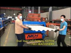 Dual layer roof/wall roll forming machine
