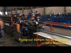 Roll forming machine with flying cut 60mpm for strut/channel/batten profile