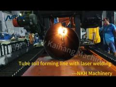 Tube roll forming line with laser welding
