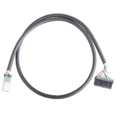 China Rohs Internal Resistor Black Pvc Wire Usb 3.0 Type C To Idc Cable 20p Female Connector for sale