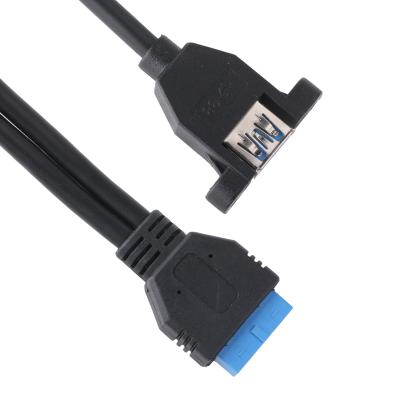 China Conector de extensión de adaptador USB Female Splitter a USB 3.0 Panel frontal Tarjeta base 19/20 pin Cable OEM / ODM en venta