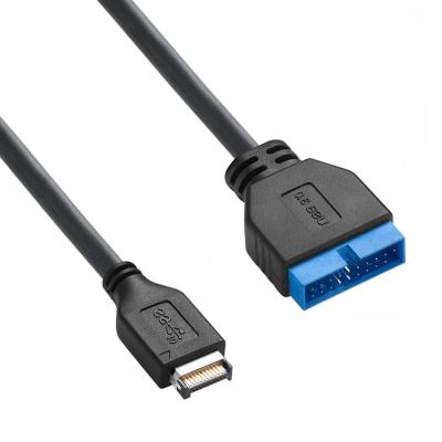 China USB 3.1 Type-E Male To IDC20P Computer Motherboard Power Cable Male Adapter Cable 20 Pin Extension Cable OEM / ODM for sale
