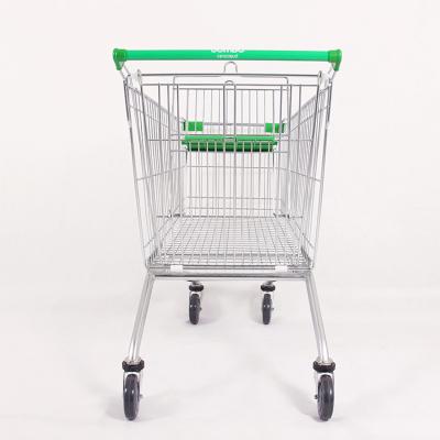 China Foldable Handle Supermarket Metal Trolley Cart Size 60L-240L for sale