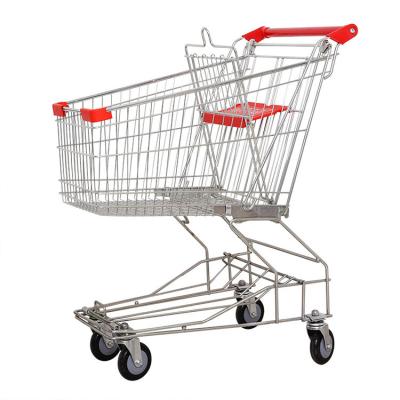 China 4 Wheels Metal Supermarket Shopping Cart / 150L Shopping Trolley for sale