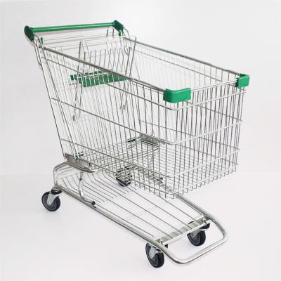 China Convenient Customized Logos Metal Shopping Carts Trolley For Supermarket 60L-240L for sale