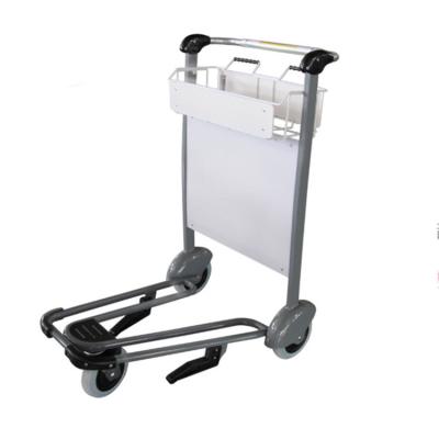 China Polished Airport Luggage Trolley Carts Hand Brake Airport Baggage Cart for sale