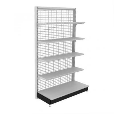 China Metal Retail Store Display Stand Metal Wire Mesh Grid Display Shelving Rack for sale