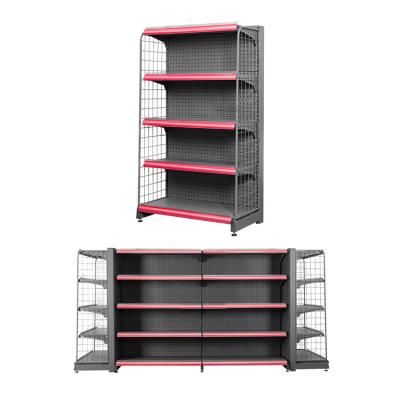 China Wire Mesh Back Panel Metal Wire Display Shelving For Supermarket Retail Store for sale